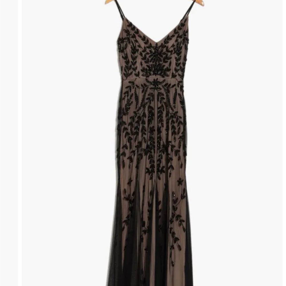 MARINA Black and Tan Maxi Dress